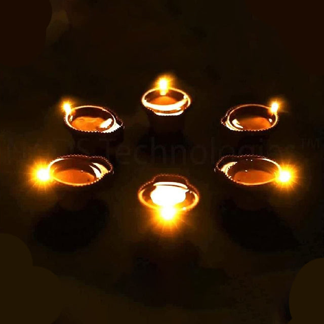 Diya LED Water Sensor - Safe, Smokeless & Reusable Ambient Lights (Pack of 06/12/18/24)